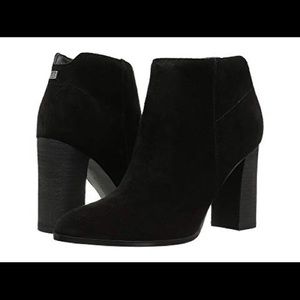 Black Suede Heeled Booties- Size 8.5
